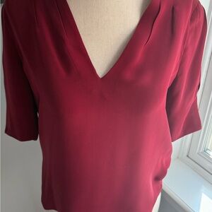 Joie Red V-Neck Blouse